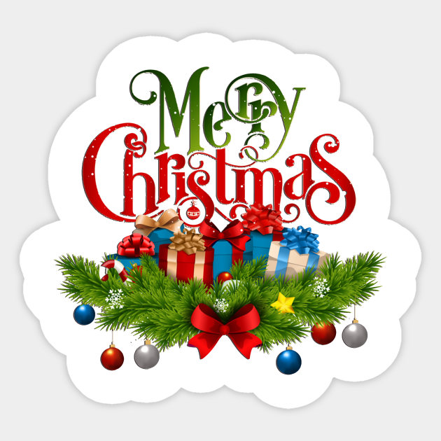 Merry Christmas  Merry Christmas  Sticker  TeePublic